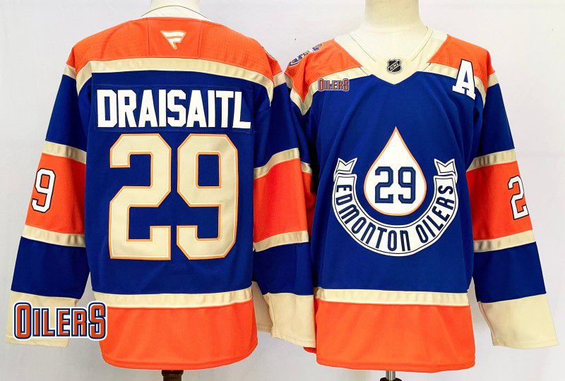 Men Edmonton Oilers #29 Draisaitl Blue Fanatics 2025 NHL Jersey style 3